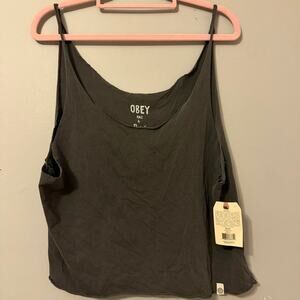 Obey broken tank graphite gray